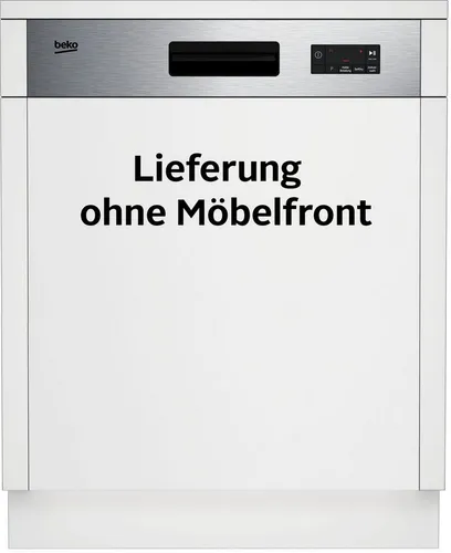 BEKO teilintegrierbarer Geschirrspüler BDSN15O30X - Geschirrspüler für 14 Maßgedecke, hocheinbaufähig mit SelfDry-Funktion für automatische Türöffnung und Energieeffizienzklasse D – ideal für moderne Küchen.