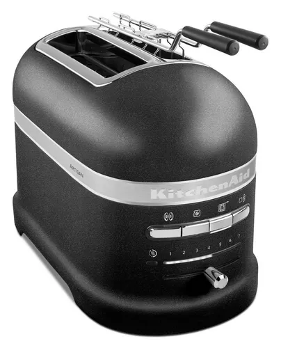 KITCHENAID 5 KMT 2204 Toaster Schwarz - Eleganter 2-Scheiben Toaster - Toaster 2 Scheiben mit hochwertigem Aluminiumdruckguss, ideal für gleichzeitiges Toasten von 2 Brotscheiben. Perfekt für Frühstück und Snacks, flexibel durch 1,37 m Kabel.