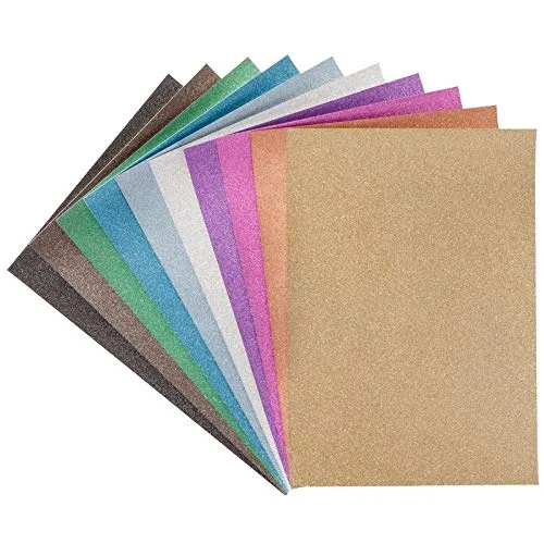 Ideen mit Herz Glitter-Papier | Diamantierte Optik | DIN A4 | 10 unterschiedliche Farben | 20 Stück