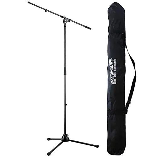 K&M 210/9 Mikrofonstativ mit Galgen und Trage-Tasche in schwarz von K&M
