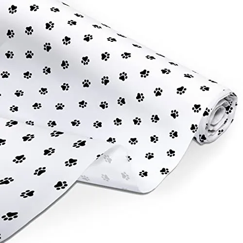 Amilian Baumwollstoff, Meterware: ca. 160 cm x 50 cm, bastel Stoffe Nähstoffe Baumwolltuch zum Nähen für Patchwork; Pfötchen