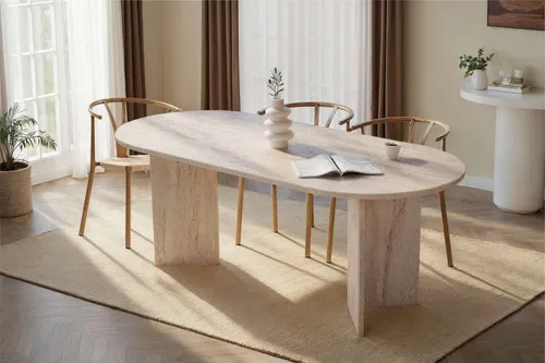Esstisch Travertin 200 cm – Moderner Küchentisch von Skye Decor