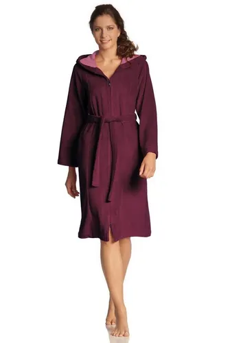 Vossen Damen Palermo Bademantel, Rot (Burgundy 016) - Bademäntel für Damen mit großer Kapuze und luxuriösem Doubleface-Material für ultimativen Komfort und Stil.