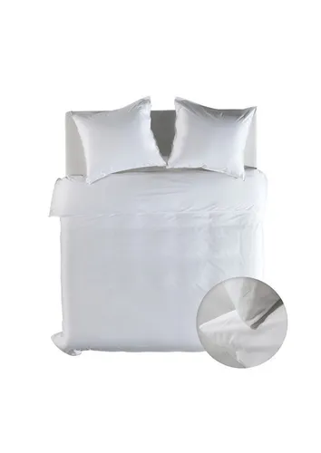 YELLOW Bettwäsche Suite Casablanca Dbo 240 Blanc de Blanc 240x220 Blanc-de-Blanc Uni, Baumwolle, 3 teilig, Bettwäsche 240x220 Baumwolle Baumwolle Uni Hotelverschluss