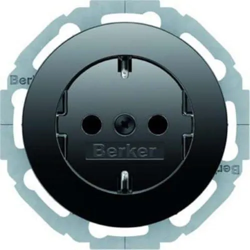 Berker SCHUKO-Steckdose sw/gl 47452045 R.Classic Steckdose 4011334377030