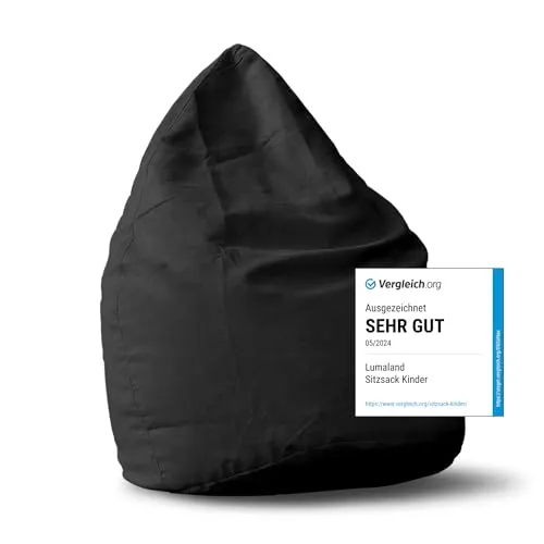 Lumaland Sitzsack Luxury 60x45cm - Bequemer Microvelours Beanbag für die ganze Familie - Sitzsäcke, extra weicher und robuster Microvelours-Stoff, ideal für Kinderzimmer und als bequeme Sitzgelegenheit für Erwachsene.