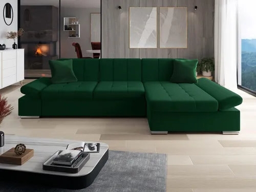 Mirjan24 Ecksofa Smaragdgrün 5-Sitzer mit Schlaffunktion - Stylisches Ecksofa in Smaragdgrün, 5-Sitzer mit Schlaffunktion und Bettkasten – ideal für jeden Wohnraum und bietet zusätzlichen Schlafplatz.