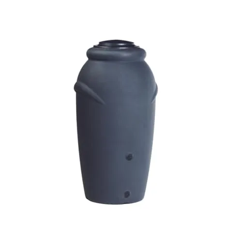 Fortena Regenwassertonne 210L Regentank Amfora Regenbehälter Regentonne höhe 113x56x59,6cm Wassertank (Anthrazit)