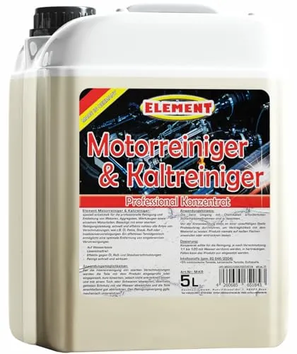 Element 5 Liter Motorkaltreiniger Kaltreiniger Motorreiniger | sparsames Konzentrat | hohe Schmutzlösekraft | Werkstattreiniger | Teilereiniger | Kaltreiniger | Motorreiniger