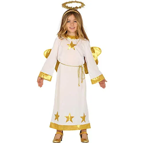 Krause & Sohn Engel Kostüm Angela für Kinder 3-12 Jahre inkl. Flügel Weihnachten Krippenspiel Fasching (5-6 Jahre)