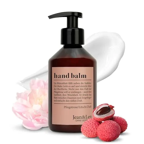 Jean & Len Hand Balm Pfingstrose & Litschi, vegan, 250 ml