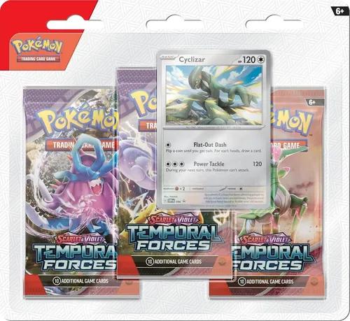 Pokémon KP05 Gewalten der Zeit 3er Blister (Englisch) - Sammelkarten für Pokémon-Fans: Enthält 3 Booster Packs mit 10 Karten, darunter 3 Holokarten und eine Promokarte. Entdecke die mächtigen Pokémon der Vergangenheit und Zukunft!
