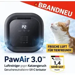 PawAir 3.0TM Luftreiniger gegen Katzengeruch Geruchsneutralisierer UV-C Ionisator