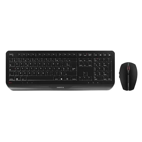 JD-7000FR-2 - Kabellose Tastatur-Maus-Kombination - Maus-Tastatur-Set mit ergonomischer Handballenauflage und 10 Multimediatasten. Genießen Sie kabellose Freiheit mit einer Batterielaufzeit von bis zu 3 Jahren und einfacher Plug & Play Nutzung.