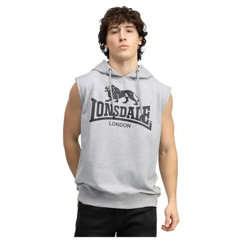 Lonsdale Kapuzensweatshirt Bignor - Sportliches Grau XXL mit Kapuze - Herren-Shirts, pflegeleichtes Sweatshirt aus 60% Baumwolle und 40% Polyester, ideal für Fitness und Freizeit, sportlicher Look mit Logodruck und bequemer Passform.