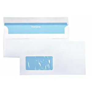 Netuno Briefumschläge weiß, DIN lang, mit Fenster, haftklebend, 90g/m², 50 Stück