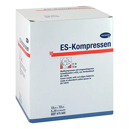 ES-KOMPRESSEN steril 7,5x7,5 cm von ES KOMPRESSEN