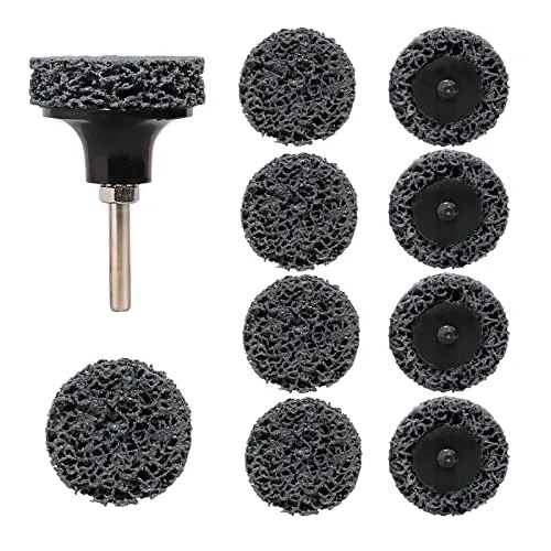 Shineboc 10 Stücke CSD Scheibe Schleifscheibe 50mm Schleifaufsatz für Akkuschrauber Schleifen für Dremel, Reinigungsscheibe Set für Bohrmaschine von Farbe, Rost, Oxidation Reinigen (Schwarz)