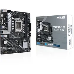 ASUS PRIME B660M-K D4 Gaming Mainboard - mATX, LGA 1700, PCIe 4.0, optimierte Kühlung für stabiles Gaming und hohe Leistung
