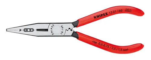 Knipex 13 01 160 Verdrahtungszange 160mm - Lackabziehpinzetten & Abisolierzangen: Perfekte Zange für Verkabelungsarbeiten, mit induktiv gehärteten Schneiden für präzise Ergebnisse und vielseitigen Abisolierlöchern.
