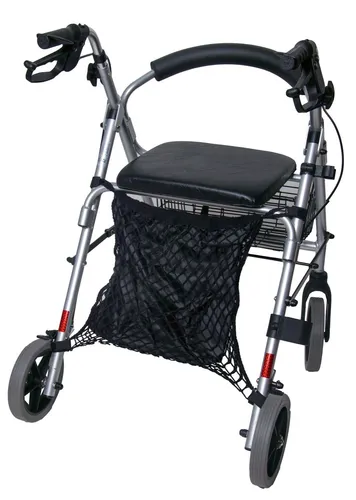 Rollatornetz Rollstuhlnetz Einkaufsnetz mit Innenfutter - Mobilitäts- & Gehhilfen Zubehör, praktisches Netz mit Innenfutter und doppelter Klettschlaufe, ideal für Rollstuhl, Rollator oder Buggy.