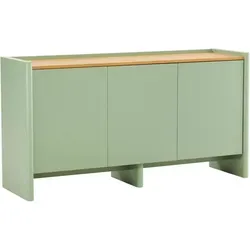 Modernes Rechteckiges Sideboard Mit 3 Türen L140 Cm Grün in grün von Oviala