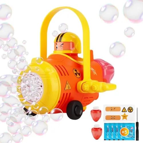 USHOP Seifenblasenmaschine,Seifenblasenpistole Kinder,Seifenblasenpistole Elektrische,Automatische Bubble Maker für Kids,Bubble Machine Geschenk für Kinder/Geburtstag/Party,(Orange Farbe)