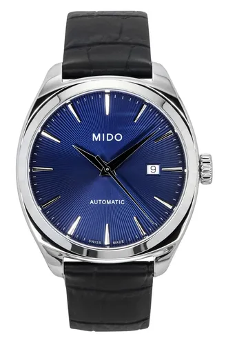 Mido Belluna Gent Black Leather Strap Blue Dial M024.507.16.041.00 50M Herrenuhr