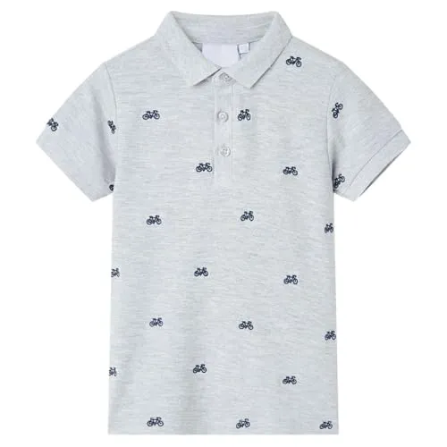 Kinder Poloshirt Shirt Polohemd Kurzarm Kindershirt T-Shirt Grau Melange 104