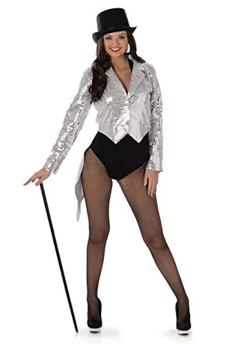 Frack-Weste 20er-Jahre Kostüm-Zubehör für Damen silber - Grau, Silber