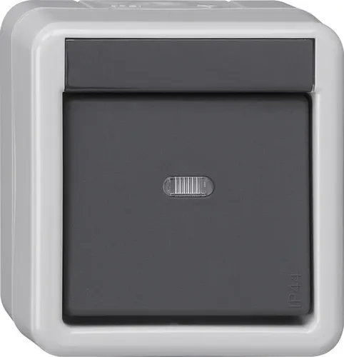 Gira 515130 Taster BA 1fach - Wassergeschützter KNX Aufputz Taster - Smart Home Taster-Busankoppler mit 1-Punkt-Bedienung, IP44 wassergeschützt und ideal für Innen- und Außenanwendungen. Kontrollfenster und vielseitige LED-Funktionen für optimale Benutzerfreundlichkeit.