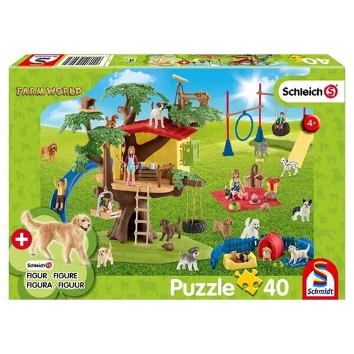 SCHMIDT SPIELE PUZZLE SCHLEICH FARM WORLD FRÖHLICHE HUNDE 40 TEILE