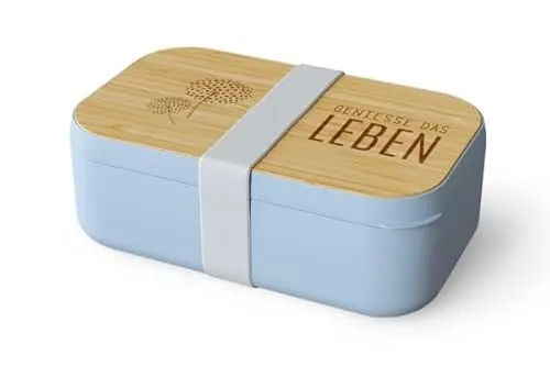 Rungassi Brotdose Brotbox Vesperdose Lunchbox RELAX (Blau - Genieße das Leben)