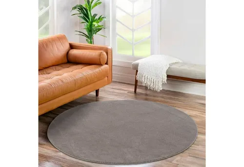 Jimri Teppich Fluffy flauschiger Teppich Läufer Hochwertige Kurzflor Teppich, Rund