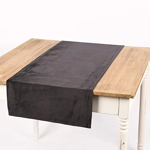 MAGMA Tischläufer Samt Uni anthrazit 40x145cm