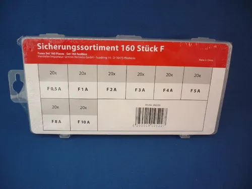 Sicherungs-Sortiments Box mit 160 Flinken Sicherungen, 5x20mm !!!