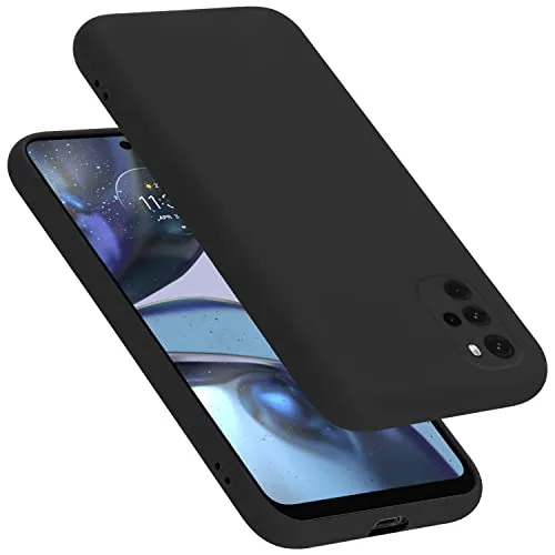 Cadorabo Hülle kompatibel mit Motorola Moto G22 Hülle Silikon Handyhülle für Moto G22 Case aus flüssigem Silikon- Kratzfeste und stoßfeste dünne TPU Schutzhülle - Liquid SCHWARZ