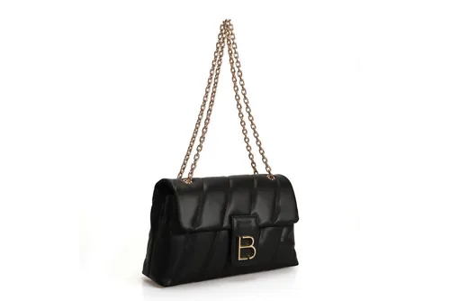 Schultertasche Handtasche Alltag Bag Schwarz - Stylische Umhängetasche für Damen in elegantem Schwarz, aus strapazierfähigem Polyvinylleder, ideal für den täglichen Gebrauch. Größe: 31 x 19 x 10 cm.