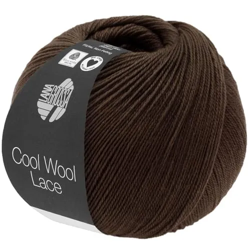 LANA GROSSA Cool Wool Lace | Extrafeine Merinowolle waschmaschinenfest und filzfrei | Handstrickgarn aus 100% Schurwolle (Merino) | 50g Wolle zum Stricken & Häkeln | 400m Garn FB 57