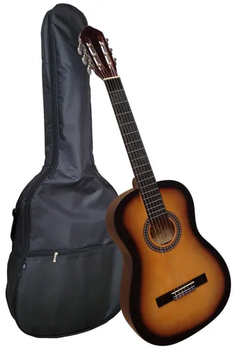 4/4 Konzertgitarre C25 natur - Hochwertige 4/4 Konzertgitarre mit Linde-Korpus und Nylonsaiten, ideal für fortgeschrittene Spieler. Inklusive Tasche für sicheren Transport.