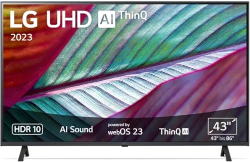 LG 43UR78006LK - 43 Zoll UHD Fernseher, 4K Ultra HD mit Active HDR und Smart TV Funktionen, ideal für Film- und Gaming-Liebhaber
