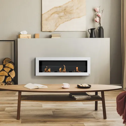 HOMCOM Echtfeuer-Dekokamin in weiß von HOMCOM