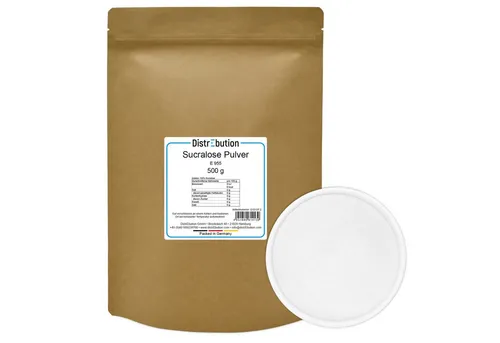 DistrEbution Sucralose - Kalorienfreier Zuckerersatz, 100 g - Intensiver Süßstoff mit 600-facher Süßkraft im Vergleich zu Zucker. Ideal für die Zubereitung von Getränken und Backwaren, ohne Kalorien und ohne Einfluss auf den Blutzuckerspiegel.
