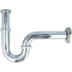 tecuro Siphon Röhrengeruchverschluss - Messing verchromt 1 1/2 Zoll x 38 mm - Siphons - Hochwertiger verchromter Röhrengeruchverschluss für Spülen und Großbecken, inklusive Tauchrohr und Rosette, geprüft nach DIN 16545 & EN 274.