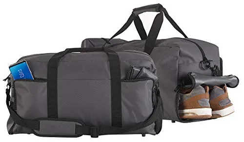 Xcase Sporttaschen: 2er-Set Sport- & Reisetaschen, 4 Außenfächer, Schmutzwäsche-/Schuhfach (Fitness-Tasche, Tasche mit Naß-Fächern, Wasserdichte Taschen)