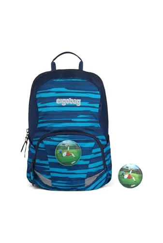 ergobag Freizeitrucksack Ease Backpack 10L Bärt blau - Schulranzen für Kindergartenkinder, ergonomisch gestaltet und aus recyceltem Material, ideal für Ausflüge mit Flaschenhalterung und individuellem Klettie.