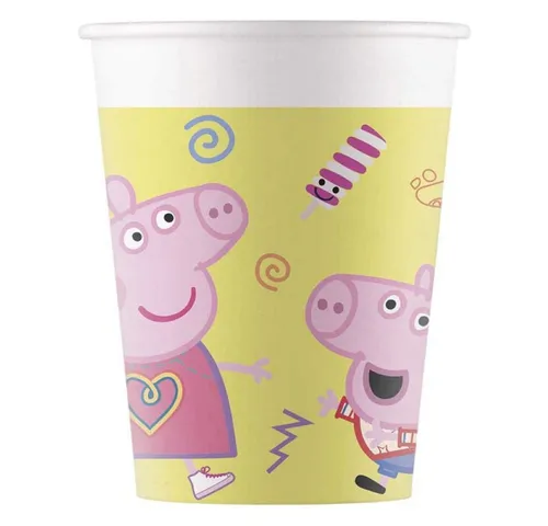 Procos Einwegbecher Pappbecher Peppa Pig 200ml/8Stk. PEFC, 100% Papier, Pappe