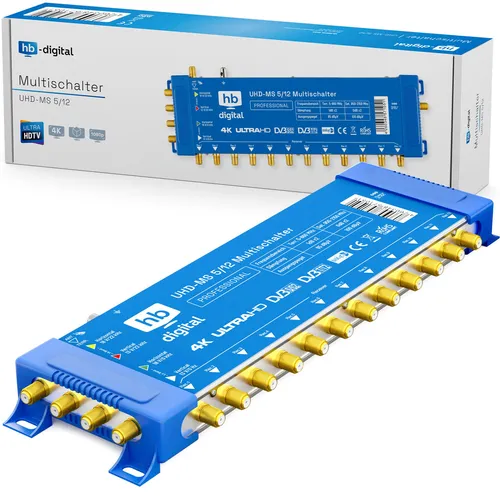 Produktbild hb-digital Multischalter SAT UHD-MS 5/12 für bis zu 12 Teilnehmer