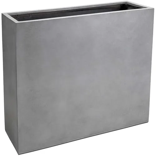 VIVANNO Pflanzkübel ELEMENTO auf Rollen - Grau Beton-Design - Pflanzkübel aus wetterfestem Fiberglas, ideal als Raumteiler und Sichtschutz. Mit Rollen für flexible Nutzung und zeitlosem Design, perfekt für Innen- und Außenbereich.