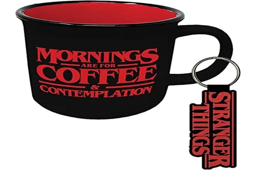 Stranger Things Tasse und Schlüsselanhänger Set in Geschenkbox (Kaffee und Konte